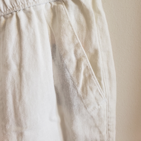 Per se White Lounge Pants Drawstring Elastic Waist Two Deep Pocket Woman Medium - Picture 6 of 12